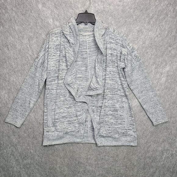ATHLETA Blissful Cardigan Open Front Hooded Wrap Womens‎ LARGE Heather Gray - Picture 1 of 9